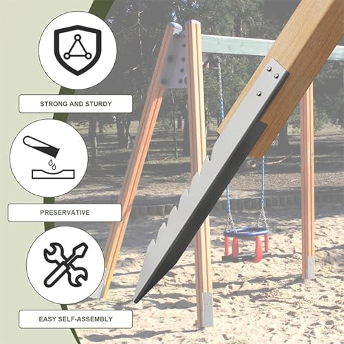 Poste de valla metálico pack de 4 piezas para reparar estructuras de escalada 8