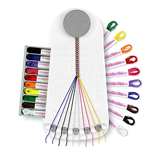 Choose Friendship, My Friendship Bracelet Maker, 20 Pre-Cut Threads (Craft Kit / Kids Jewelry Kit) - Neutral