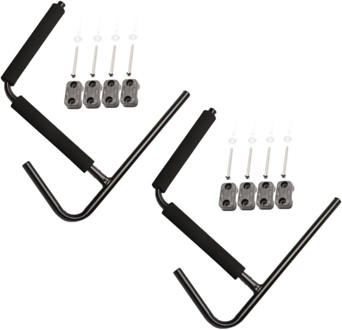 2pcs Heavy Duty Adjustable Kayak Storage Mount Hooks for Garage Scratch Resistant Hangers for Canoes Surfboards and Water Sports Equipment Storage