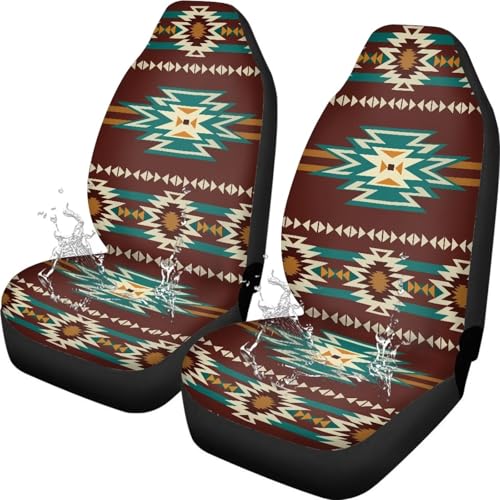 Housses de siège de voiture avant avec motif aztèque et tissu respirant