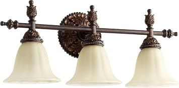 Quorum 5157-3-44 Traditional Three Light Vanity from Rio Salado Collection in Two-Tone Finish,