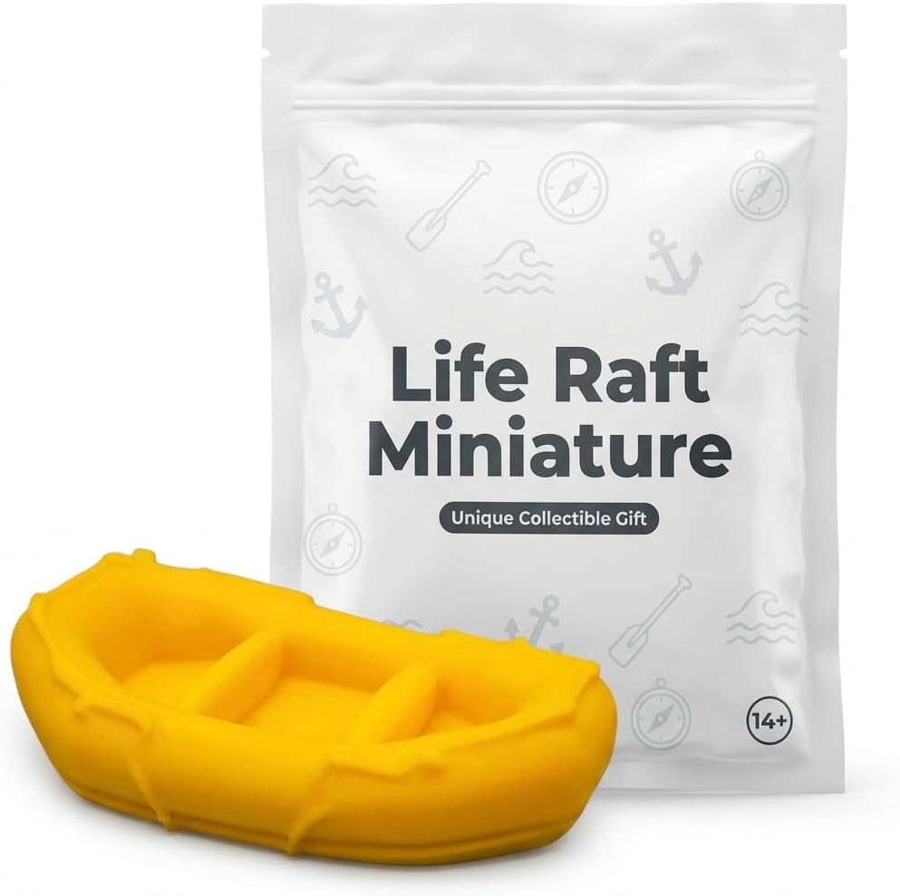 Life Raft Miniature – Inflatable Boat Terrain Piece for Modern Tabletop RPGs, Dioramas & Survival Display Scenes – 3D Printed in Canada