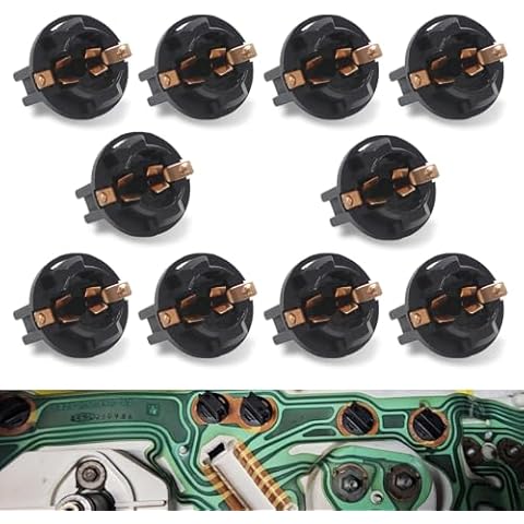 cerfioo 10 PCS T10-V2 Car Instrument Indicator Light Socket, 0.71" Car Sunroof Light Fastening Twist Lock Wedge Anti-loose Twist Lock Socket, Auxiliary Lighting Accessories, for Cars (Black) Cover