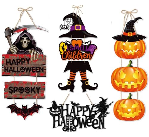 Image of Halloween Hanging Decoration Spooky Door Decorations for Halloween Party (Hqppy Halloween)
