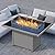 EAST OAK 44'' Propane Fire Pit Table, 60,000 BTU Gas Fire Table w/Aluminum Frame, H Type Burner and Tempered Glass Tabletop, CSA Listed Outdoor Patio Firepit with Wind Guard, Fire Glass and Lid, Grey