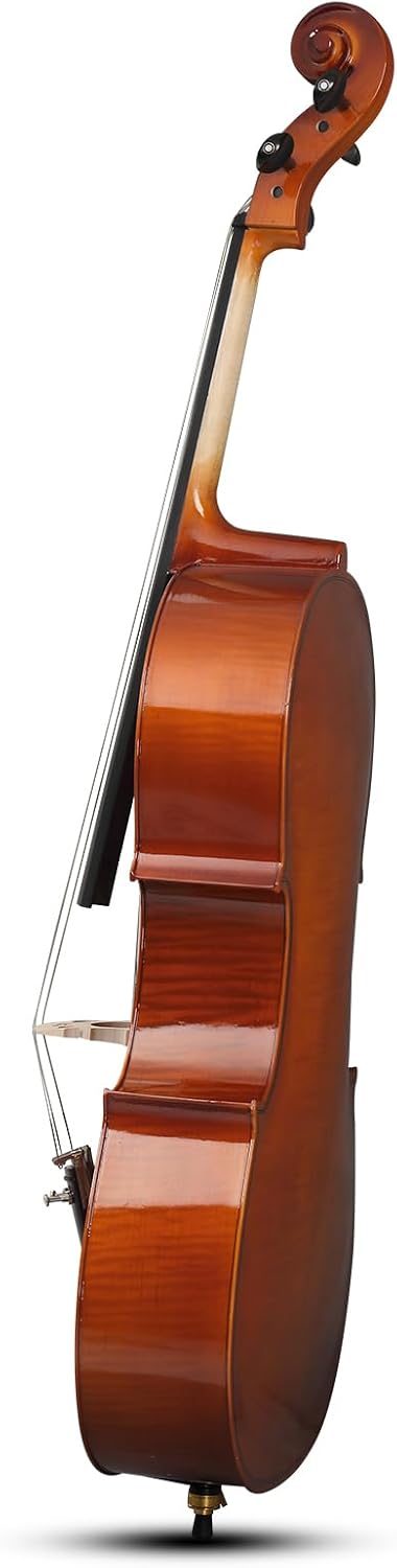 Full Size Acoustic Cello Kit for Adults,Beginners,Complete 4/4 Cello Set with Portable Bag, Bow, Natural Finish