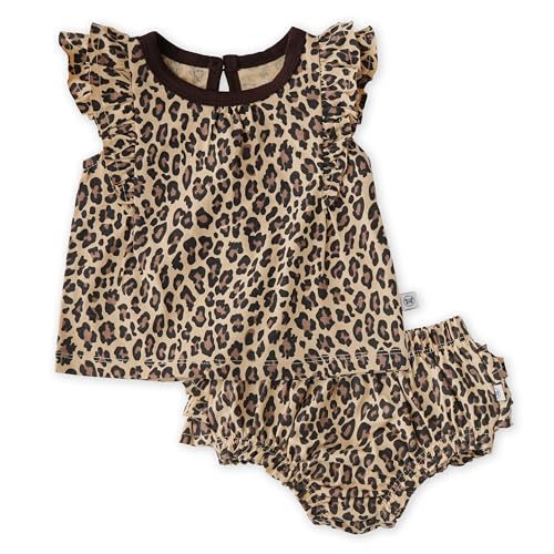 Image of HonestBaby Baby Boys' 2-piece Flutter Tee, Dress With Ruffle Diaper Cover 100% Organic Cotton