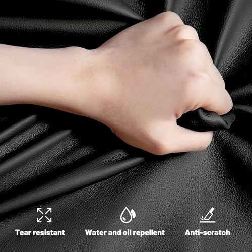 PWGHWG Schürze Wasserdicht Ölbeständige Arbeitsschürze Unisex Metzgerschürze mit 2 Ärmelschützer für Geschirrwaschen, Industrie, Metzgerei, Reinigung, Hundepflege (Schwarz)
