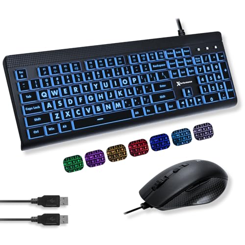 X9 Performance Wired Keyboard and Mouse Combo - Large Print...