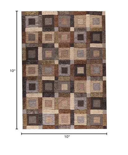 Mat The Basics Area Rug in Gray and Brown (11 ft. 6 in. L x 8 ft. 3 in. W)