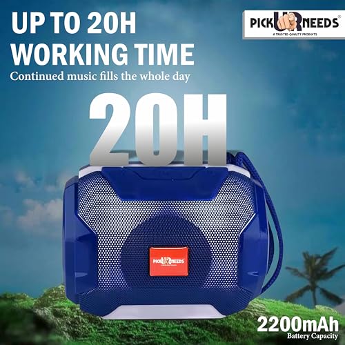Image of Pick Ur Needs Wireless Rechargeable Mega Bass Portable Bluetooth Speaker | Water Proof | Splash Proof | Premium Speaker Compatible with All Mobile Phone (Blue)