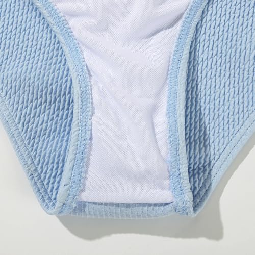 Image of Weixinbuy Girls Swimsuit Color Block Bathing Suit Adjustable Strap Two Pieces Bikini Swimsuits Beach Swimwear for Girls 9-16Y