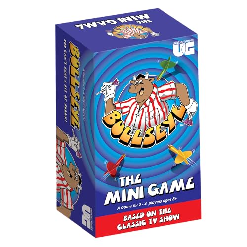 University Games Bullseye Show Mini Game with Dice Darts 2-4 Players Age 8+ Blue