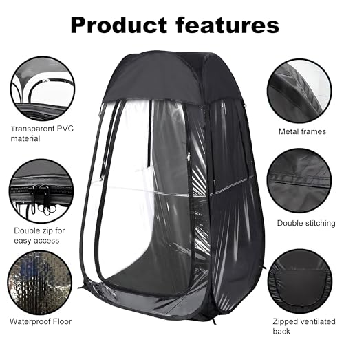 Carpa Weather Pod 1 persona negra portátil miniatura 3