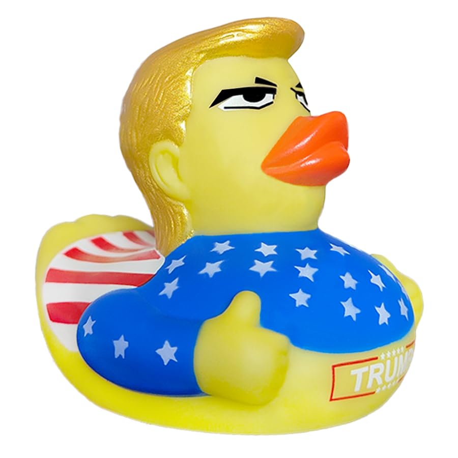 ‌Nuwani Donald Trump Rubber Ducks for Jeep Dashboard - Stars & Stripes Patriotic Self-Recovering Bath Toy, Car Decor & Political Gag Gift for Baby Shower, Office, Family Party & Kids Birthday