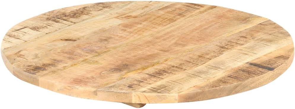Solid Mango Wood Round Table Top 31.5" Diameter 1"-1.1" Thickness Industrial Rustic Replacement Desktop for Patio Outdoor Coffee Dining Tables