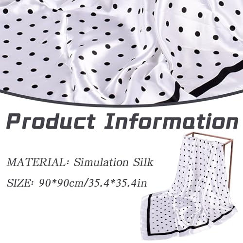 Classic Wave Point Square Scarf - Trendy Scarves Silk Bandanas for Women Hair Wrap Sleeping3