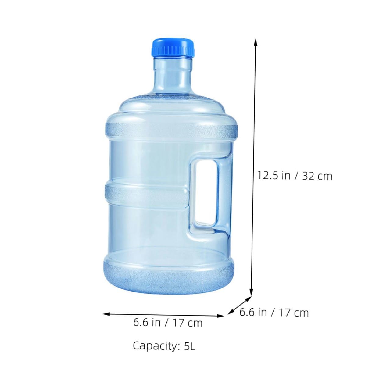WOONEKY Tragbarer Wasserkanister 5l aus PC für Sommerurlaub Wiederverwendbarer Wasserspeicherbehälter mit Griffdesign Leichter Camping Wasserbehälter für Arbeit und Angeln