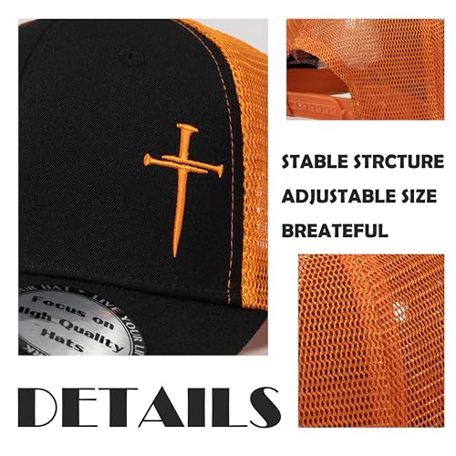 Image of Christian Hats for Men Women,Jesus 3 Nail Cross Hat Christian Religious Gifts for Birthday /Christmas