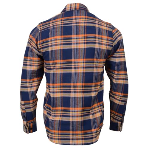 Milwaukee Leather MNG11700 | Men's 'The Wolfman' Blue/Orange Long Sleeve 10.5-Oz Heavy-Duty Cotton Flannel Shirt2