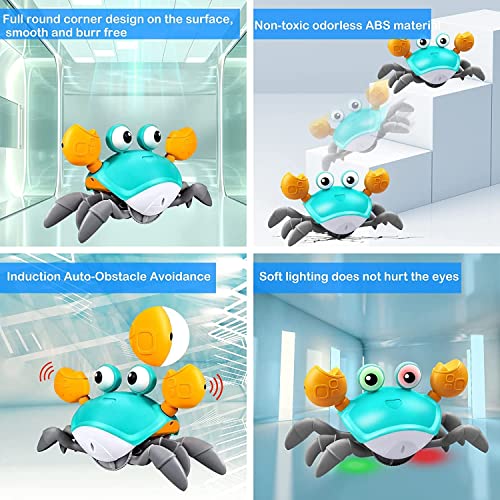 Image of Crab Toy for Baby 1 - 3 + Year Old boy Girl with Sensors and LED Lights, Musical Toys for Kids, Rechargeable, Great Birthday Gift, Kids Toy