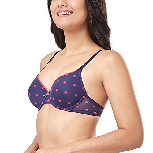 Image of Amante Every de Red Printed Underwired Lightly Padded Everyday Bra
