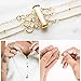 Renyi 4 Pieces 2 Sizes Slide Clasp Lock for Necklace - Gold and Silver Plated Magnetic Tube Lock Connectors for Layered Bracelet Jewelry Multi Strands Crafts Necklace Spacer Clasp