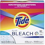 Tide 84998CT Laundry Detergent with Bleach, Tide Original Scent, Powder, 144 oz Box, 2/Carton