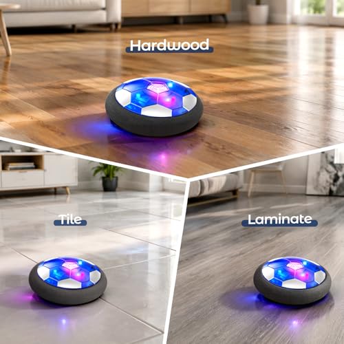 Freecat Rechargeable Hover Soccer Ball for Kids Indoor Games, Light-Up Soccer Toy with Soft Foam Bumper, Air-Powered Floating Ball Game, Birthday Gift for Boys and Girls Ages 4-12 by freecat - Image 4