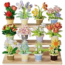 The 12-Piece Flowers and Plant Building Set is A Special Birthday Gift for Women and Girls. with 2531 Pieces, It Can Be Used for Home Decoration, Bonsai, Or Adult Building Block Toys.