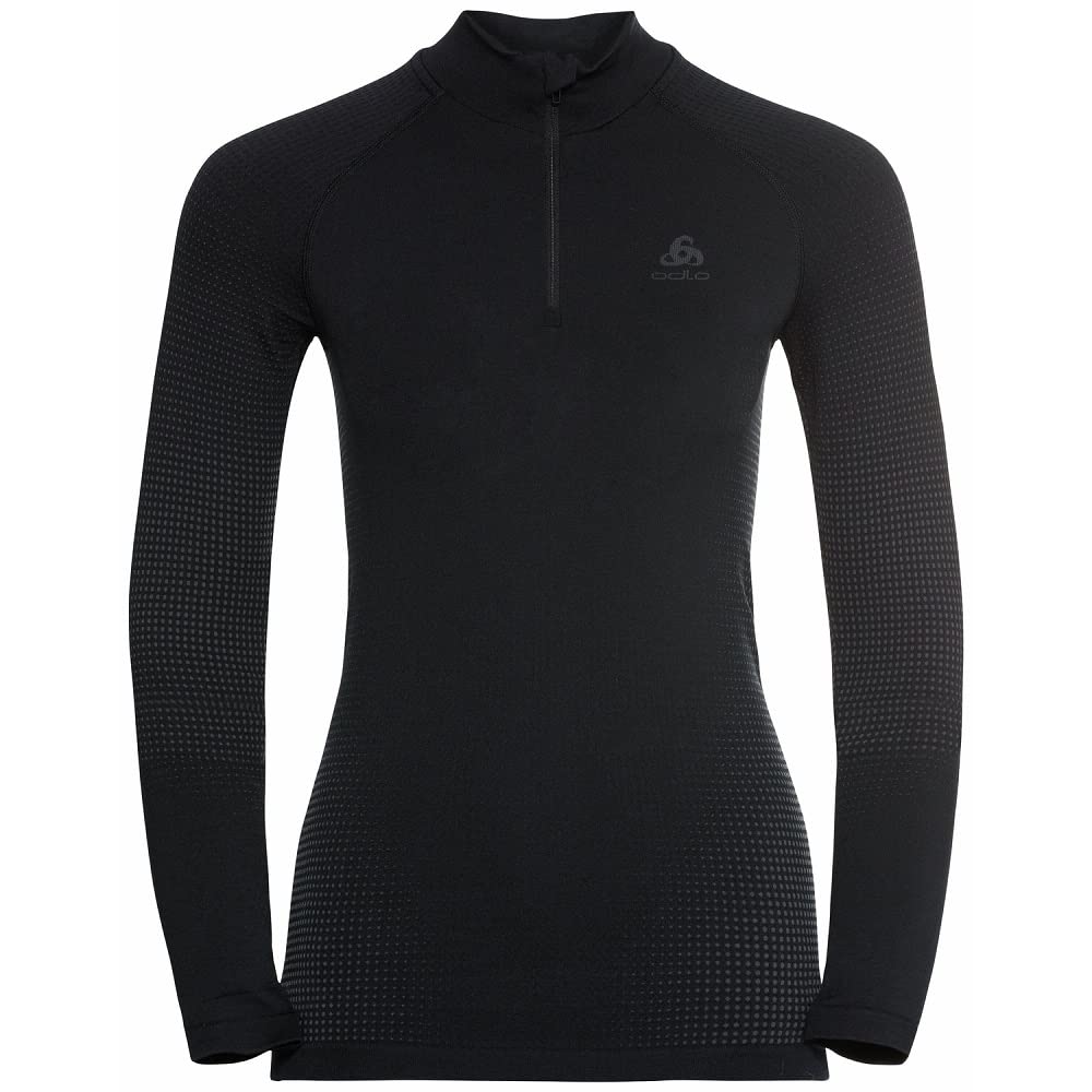 Odlo Damen Performance Warm_196221 Funktionsunterwäsche Langarm Shirt mit Reißverschluss (1er Pack)