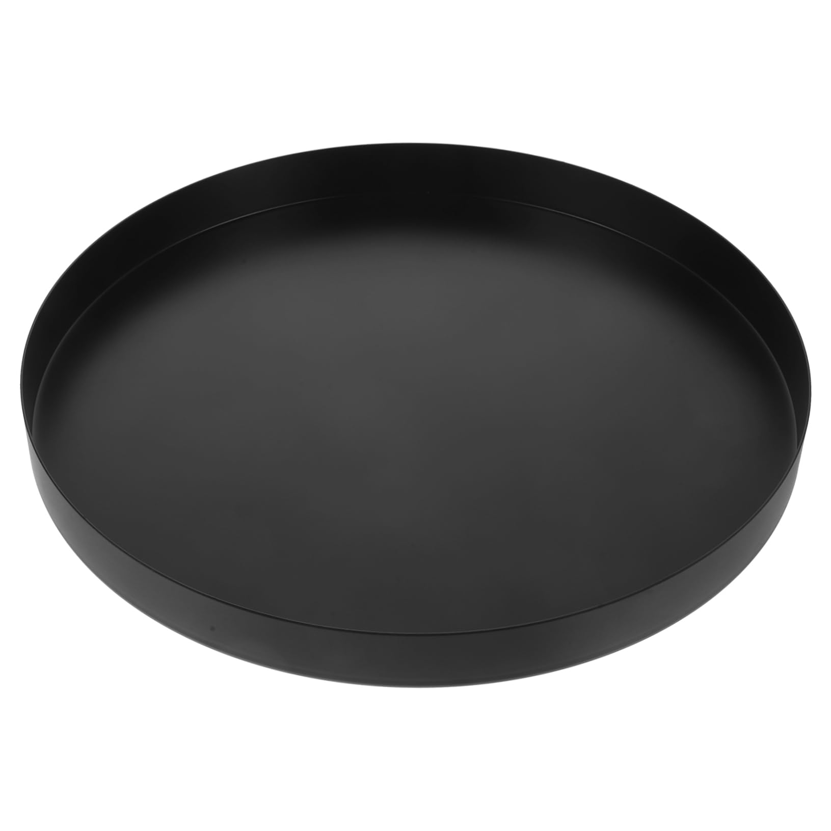 Cabilock Bandeja para Joyas Redonda de Metal Negro de Acero Inoxidable