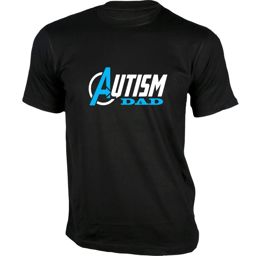 GubbacciAutism Dad Men Cotton Printed T-Shirt - Black