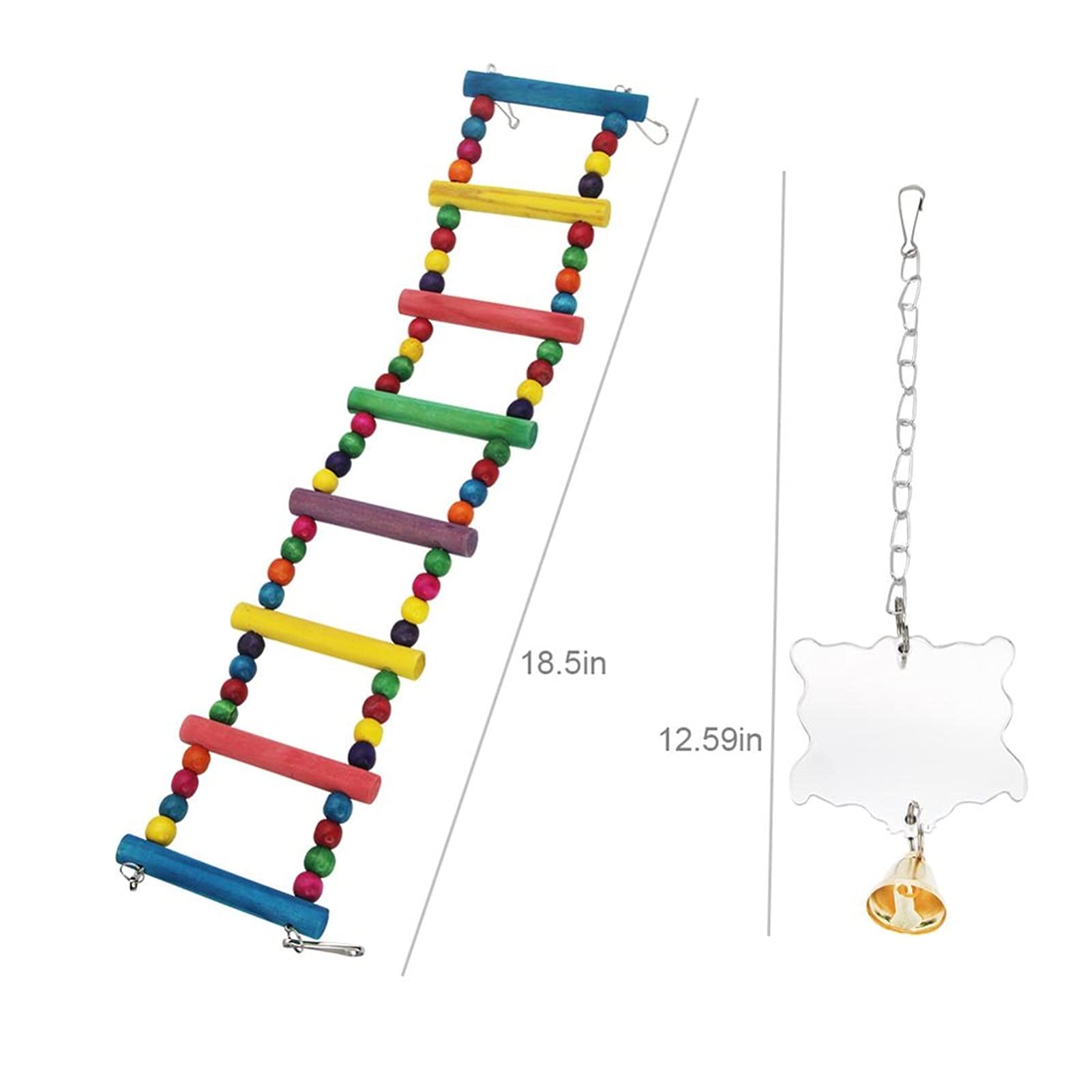 Vogelspielzeug 10 stücke Vogel Spielzeug Set Swing Chewing Training Spielzeug Kleine Papagei Hängende Hängematte Papagei Käfig Barch Spielzeug mit Holzperlen