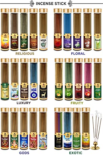Image of The Aroma Factory Dhoop Batti Sticks for Pooja with dhup Incense Holder Stand,Best for Long Lasting Fragrances, dhupbatti (Pack of 1, Mogra)