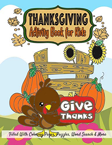 Thanksgiving Activity Book for Kids: Fun Coloring Pages, Word Puzzles, Mazes, Dot to Dots, and More 6-10 image 2