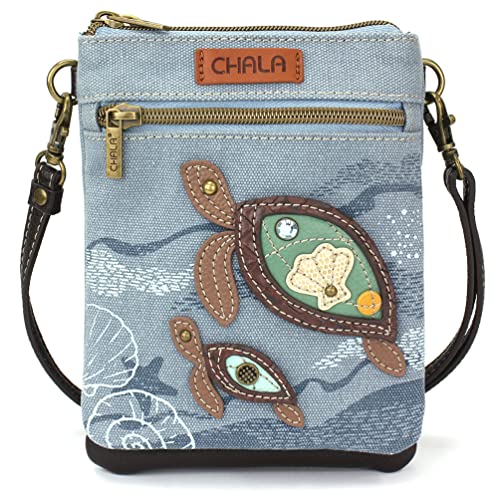 Image of CHALA Double Pocket Xbody Women RFID Protected Canvas Crossody Purse with Adjustable Strap | Double Pocket