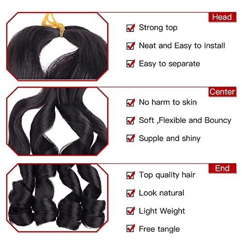 Xtrend Pre Stretched French Curly Braiding Hair 26 Inch 8 Packs Bouncy Loose Wave Braiding Hair Hot Water Setting Yaki Texture Synthetic French Curls for Women Black Hair Extensions(26 Inch,1B#)… - Image 3