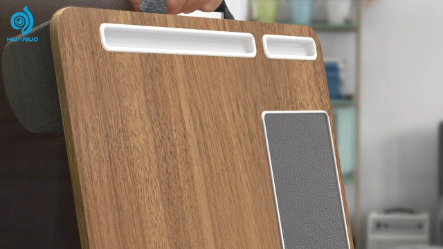 Relaxdays laptopkussen, kniekussen voor laptop, met ruimte voor gsm, ergonomisch, voor 11 inch tablets, kunststof, zwart