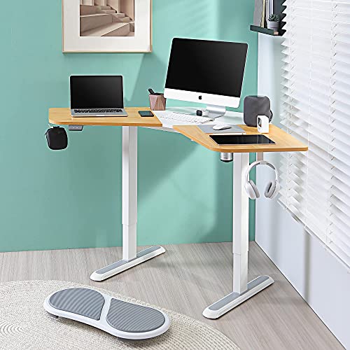 FITUEYES LShaped Electric Standing Desk 48''/120cm Height Adjustable Stand Up Desk, Corner