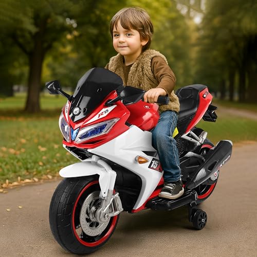 Image of BabyGo Kids Electric Ride-On Motorcycle Big Bikes | 12V Battery Operated Bike with, LED Lights & Music | Rechargeable Bike for Boys & Girls Ages 1-8 Years | 35kg Capacity | Large R15 Bike for Kids