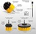 Holikme 4 Pack Drill Brush Attachments Set, Power Scrubber with Extend Long Attachment，Cleaning Supplies for Bathtub, Shower, Grout, Tile(Yellow)