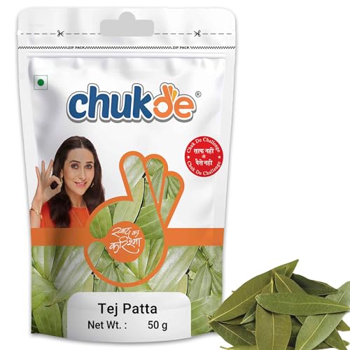 Image of Chukde - Tej Patta | Indian Bay Leaf | Handpicked & Carefully Packed | Ideal for Flavorful Curries, Biryanis, and Rice Dishes | Anti-inflammatory Properties | 50 Gram (Pack of 6)