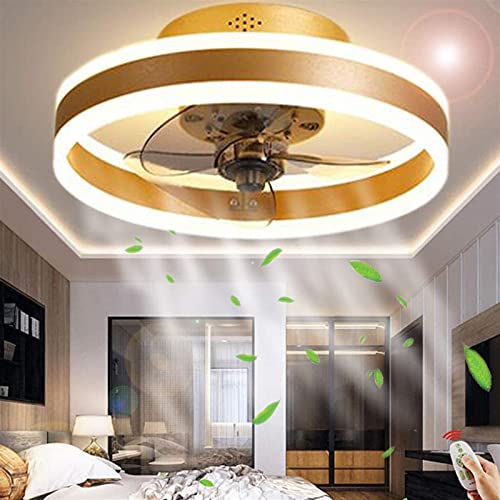 Lustre ventilateur de plafond LED créatif or pour intérieur chic