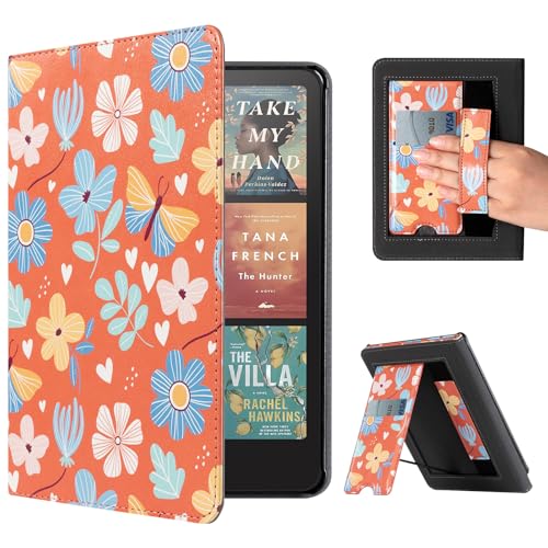 Image of CoBak Stand Case for 7 inch Kindle Paperwhite 12th Gen 2024 and Kindle Colorsoft with Hand Strap - Compatible with iPhone MagSafe, for Samsung /Belkin /Anker Wireless Charging Pads, Durable, Auto Sleep Wake