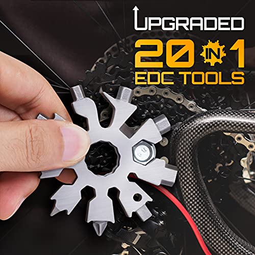 Parigo Snowflake Multi Tools Gifts For Men-20-In-1 Multitool Christmas Stocking Stuffers For Dad Gifts For Men Women Pocket Size Cool Gadgets For Portable Screwdriver Wrench Bottle Opener Mini Tool #TOP1