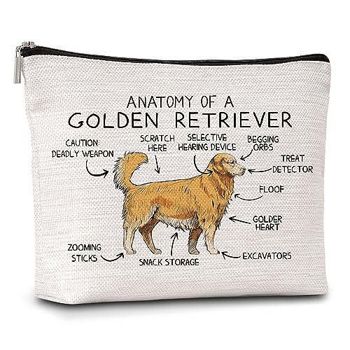 Golden Retriever Makeup Bag Anatomy Of A Golden Retriever Cosmetic Bag Lover Gift For Pet Dog Lover Women Sister Friend-A15