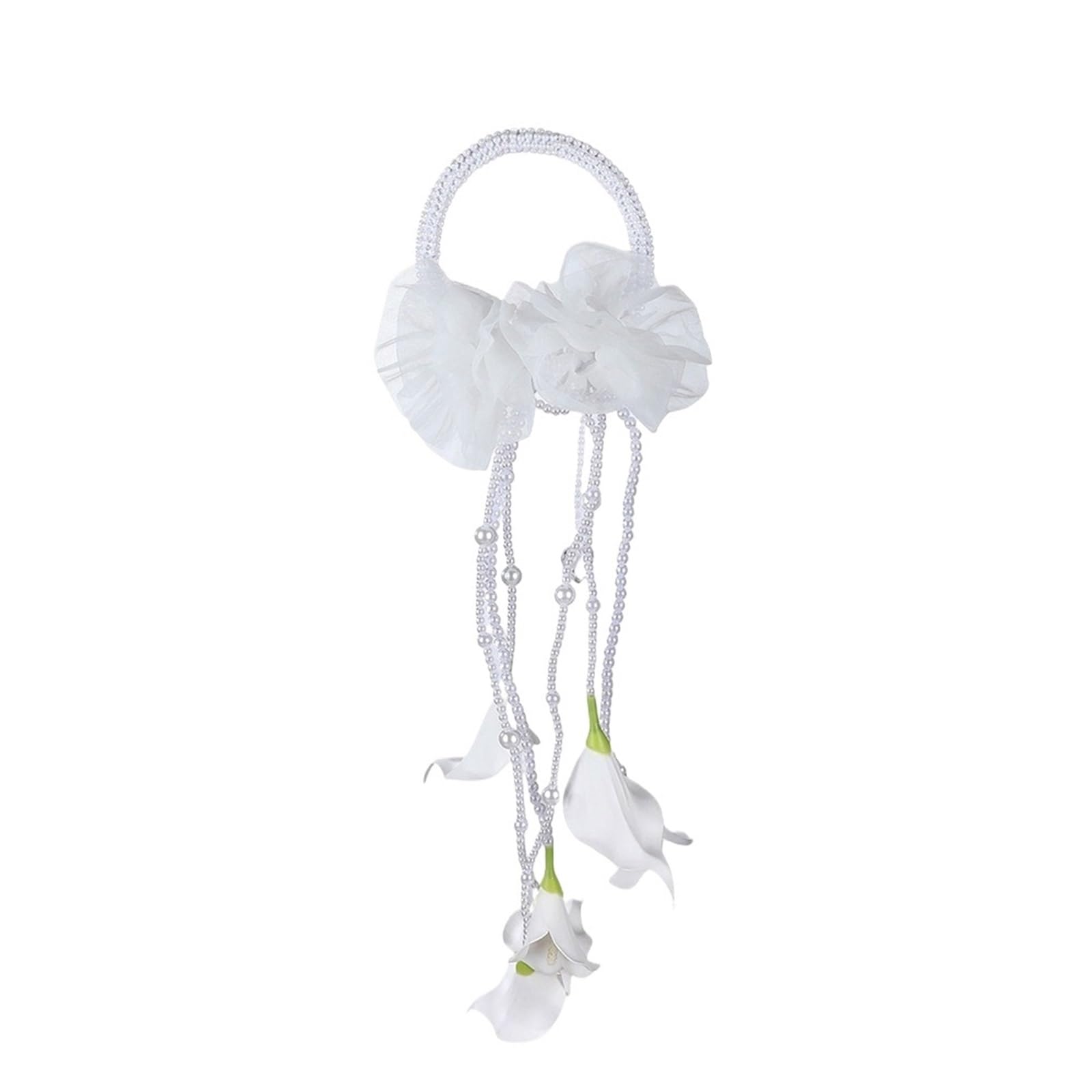 Gijmzy Color7 Pearl Chain Waterfall Style Bridal Bouquet