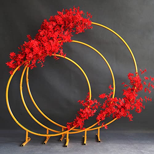 (1 Stück) Goldener Runder Ring Eisen Hochzeitsbogen Requisiten Hintergrund, 1.2m,1.5m, 1.8m, 2.0m, 2.5m, für Party, Geburtstags,Weihnachten, Hochzeit (Größe : Round Metal Arch 1.5m(4.9FT)) Cover