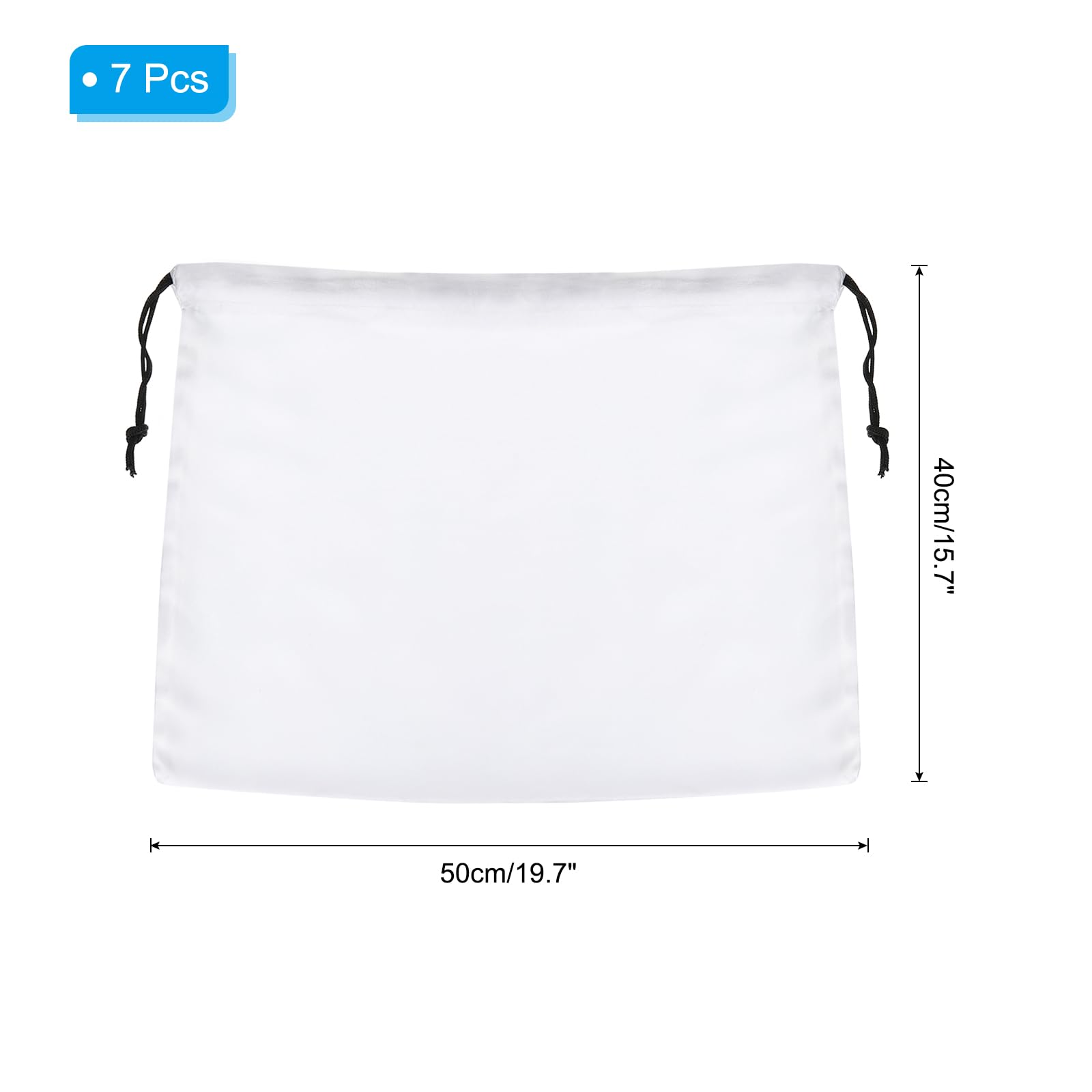 PATIKIL 19.7x15.7 Inch Dust Bags for Handbags 7 Pcs Purse Storage Bag Cover with Drawstring for Travel Storage Pouch Cloth Shoes White - Image 2